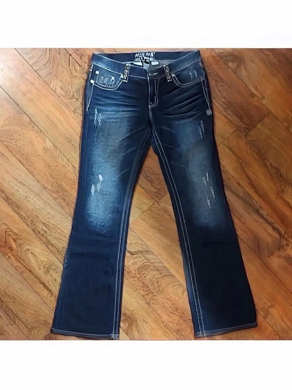 Gorgeous Y2K Miss Me’M’ Series Boot Jeans with Embellished Pockets 34” Inseam